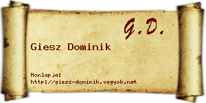Giesz Dominik névjegykártya